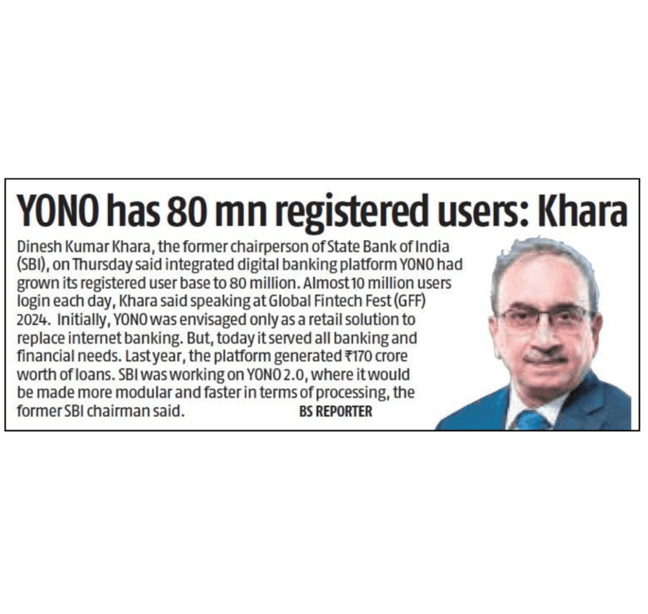 YONO has 80 mn registered users: Khara
